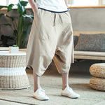 Dropshipping Men Harajuku Harem Pants 2020 Mens Summer Cotton Linen Joggers Pants Male Vintage Chinese Style Sweatpants Fashions