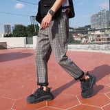 LAPPSTER-Youth Streetwear Black Plaid Pants Men Joggers 2020 Mens Straight Harem Pants Men Korean Hip Hop Trousers Plus Size