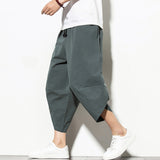 Dropshipping Summer Cotton Harem Pants Men Casual Hip Hop Trousers Cross Bloomers Calf-Length Pants Joggers Streetwear