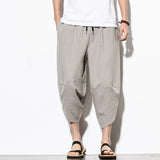 Dropshipping Summer Cotton Harem Pants Men Casual Hip Hop Trousers Cross Bloomers Calf-Length Pants Joggers Streetwear